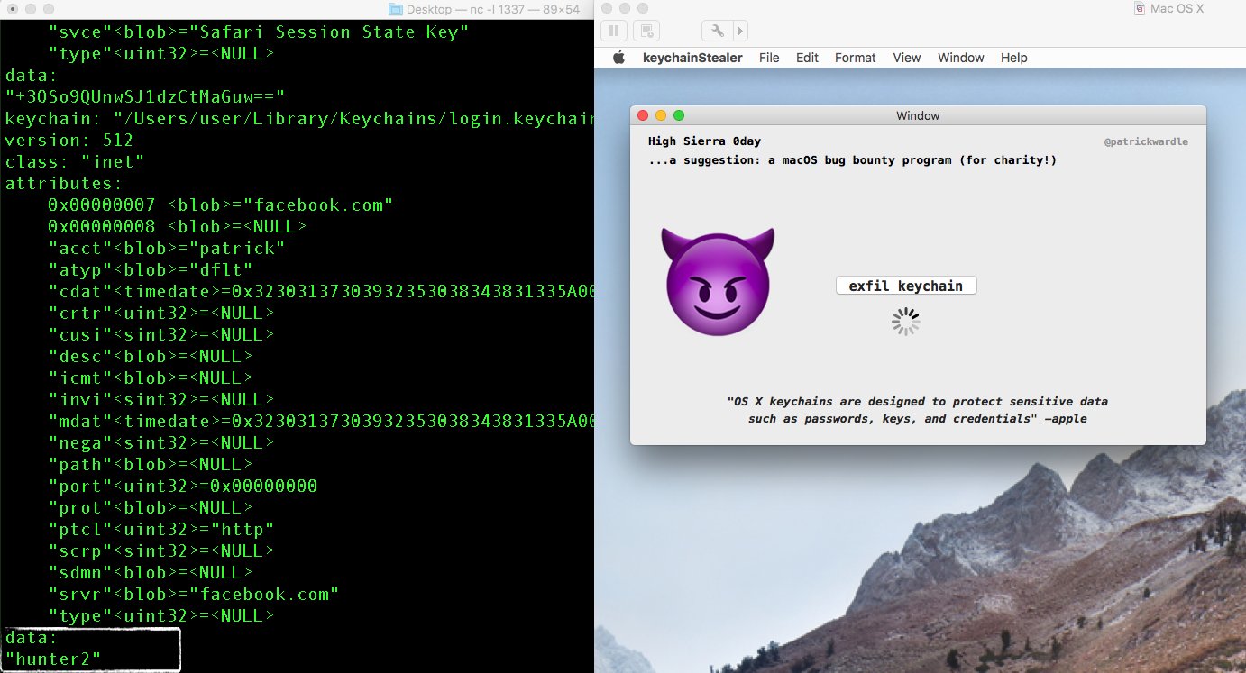 Immagine pubblicata in relazione al seguente contenuto: Una vulnerabilit di macOS High Sierra consente il furto delle password? | Nome immagine: news27101_Apple-macOS-High-Sierra-Keychain-Vulnerability_1.jpg