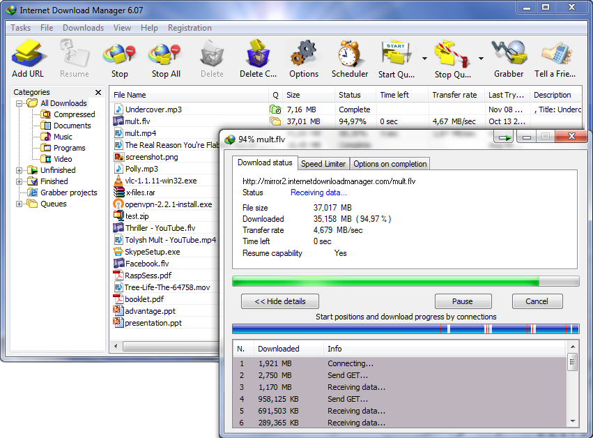 Immagine pubblicata in relazione al seguente contenuto: Internet Download Manager 6.29 build 2 semplifica il download dei file | Nome immagine: news27166_Internet-Download-Manager-Screenshot_1.png