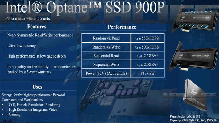 Media asset in full size related to 3dfxzone.it news item entitled as follows: Intel potrebbe lanciare i drive Optane SSD 900P nel mainstream entro fine mese | Image Name: news27188_Intel-Optane-SSD-900P_1.png