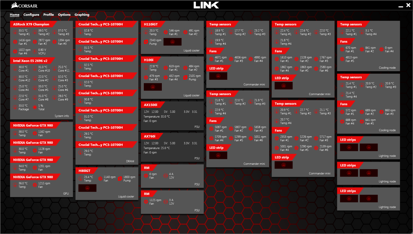 Media asset in full size related to 3dfxzone.it news item entitled as follows: Hardware Monitoring & Tuning Utilities: Corsair Link 4.9.1.23 | Image Name: news27279_Corsair-Link-Screenshot_1.png