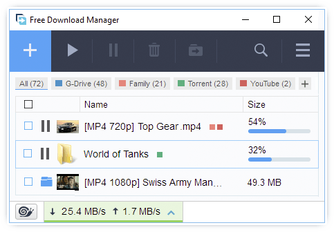 Media asset in full size related to 3dfxzone.it news item entitled as follows: Web Utilities: Free Download Manager 5.1.33 - HTTPS, FTP, Bittorrent Ready | Image Name: news27282_Free-Download-Manager-Screenshot_1.png