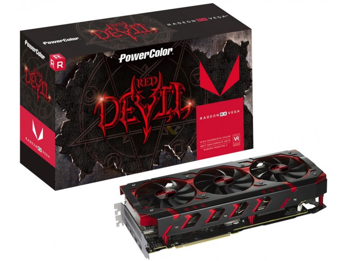 Immagine pubblicata in relazione al seguente contenuto: Foto del bundle e specifiche della card PowerColor Radeon RX Vega 64 Red Devil | Nome immagine: news27403_PowerColor-Radeon-RX-Vega-64-Red-Devil_1.jpg