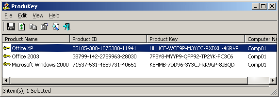 Immagine pubblicata in relazione al seguente contenuto: ProduKey 1.91 visualizza codice seriale e CD-key di Office e Windows | Nome immagine: news27489_ProduKey-Screenshot_1.gif