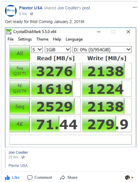 Immagine pubblicata in relazione al seguente contenuto: Plextor mostra in anteprima i velocissimi drive SSD NVMe della linea M9Pe | Nome immagine: news27607_Plextor-M9Pe_3.png