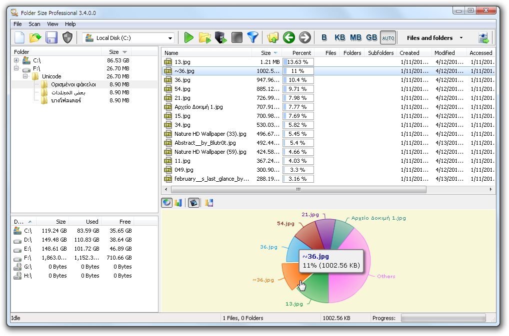 Media asset in full size related to 3dfxzone.it news item entitled as follows: Folder Size Freeware 3.7.0.0 visualizza lo spazio occupato da file e directory | Image Name: news27642_Folder-Size-Screenshot_2.png