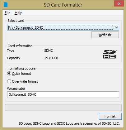 Immagine pubblicata in relazione al seguente contenuto: SD Memory Card Formatter 5.0 formatta le memory card SD/SDHC/SDXC | Nome immagine: news27747_SD_CardFormatter-Screenshot_1.jpg