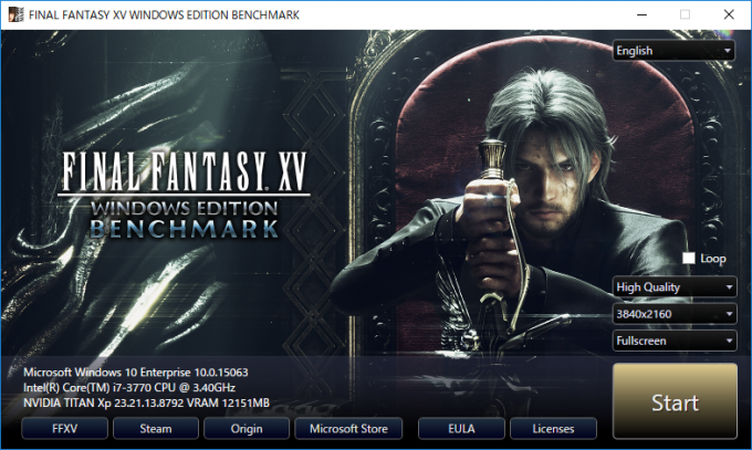 Immagine pubblicata in relazione al seguente contenuto: Square Enix pubblica Final Fantasy XV Windows Edition Benchmark Tool | Nome immagine: news27811_Final-Fantasy-XV-Benchmark-Tool_1.png