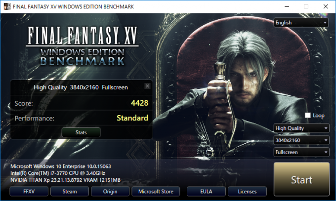Media asset in full size related to 3dfxzone.it news item entitled as follows: Square Enix pubblica Final Fantasy XV Windows Edition Benchmark Tool | Image Name: news27811_Final-Fantasy-XV-Benchmark-Tool_3.png