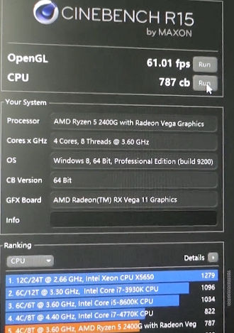 Media asset in full size related to 3dfxzone.it news item entitled as follows: Una APU Raven Ridge Ryzen 5 2400G testata con 3DMark e alcuni game | Image Name: news27845_amd-ryzen-5-2400g-Benchmark_1.jpg