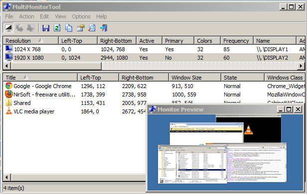 Media asset in full size related to 3dfxzone.it news item entitled as follows: Gestire le configurazioni multi-monitor con MultiMonitorTool 1.91 | Image Name: news27846_MultiMonitorTool-Screenshot_1.png