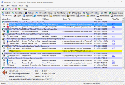 Immagine pubblicata in relazione al seguente contenuto: Windows Utilities: Microsoft Autoruns 13.82 - Windows 10 Ready | Nome immagine: news27850_Microsoft-Autoruns-Screenshot_1.png