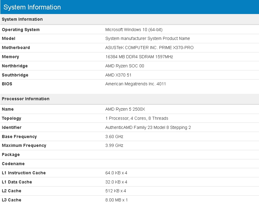 Media asset in full size related to 3dfxzone.it news item entitled as follows: Le CPU non annunciate Ryzen 5 2500X e Ryzen 3 2300X testate con GeekBench | Image Name: news28347_Pinnacle-Ridge-GeekBench_1.jpg