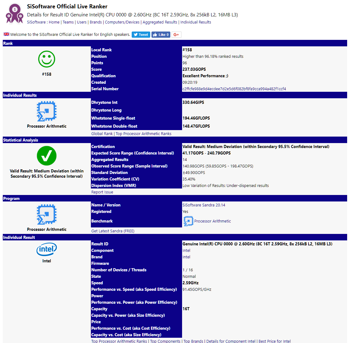 Media asset in full size related to 3dfxzone.it news item entitled as follows: La CPU Intel Core i7-8900K a 8 core e 16 thread testata con SiSoftware Sandra | Image Name: news28363_Intel-Core-i7-8900K_1.png