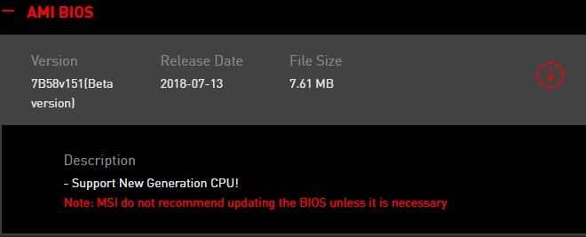 Media asset in full size related to 3dfxzone.it news item entitled as follows: Un BIOS beta della MSI Z370 Gaming M5 supporta le CPU Intel di nuova generazione | Image Name: news28455_MSI-Z370-Gaming-M5-BIOS_1.jpg