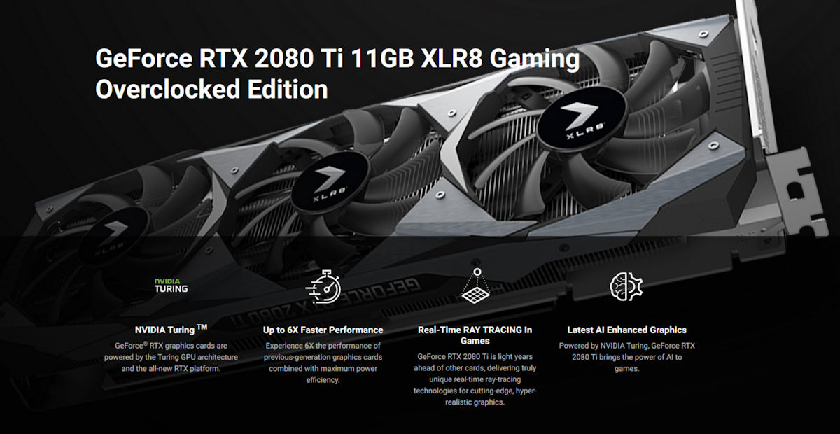 Immagine pubblicata in relazione al seguente contenuto: Foto e specifiche delle PNY GeForce RTX 2080 XLR8 Gaming Overclocked Edition | Nome immagine: news28590_PNY-GeForce-RTX-2080-TI-XLR8-Gaming-Overclocked-Edition_1.jpg