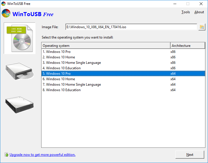 Media asset in full size related to 3dfxzone.it news item entitled as follows: WinToUSB 4.1 consente di installare Windows su un drive USB esterno | Image Name: news28594_WinToUSB-Screenshot_1.png