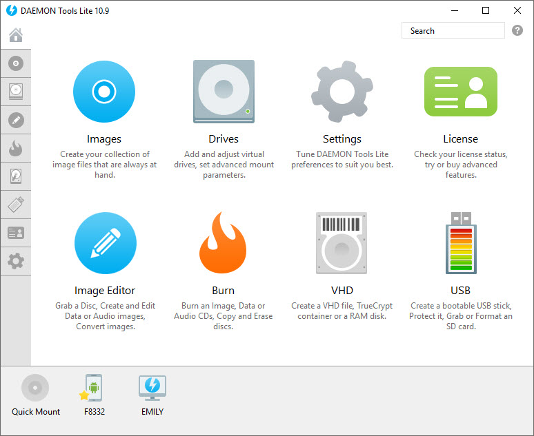 Media asset in full size related to 3dfxzone.it news item entitled as follows: DAEMON Tools Lite 10.9.0 consente di utilizzare e creare file immagine | Image Name: news28617_DAEMON-Tools-Screenshot_1.jpg