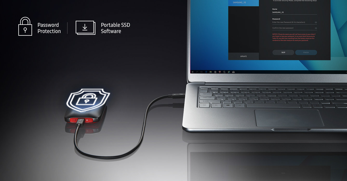Immagine pubblicata in relazione al seguente contenuto: Samsung lancia gli SSD NVMe portatili X5 con interfaccia Thunderbolt 3 | Nome immagine: news28645_Samsung-SSD-NVMe-X5_7.jpg
