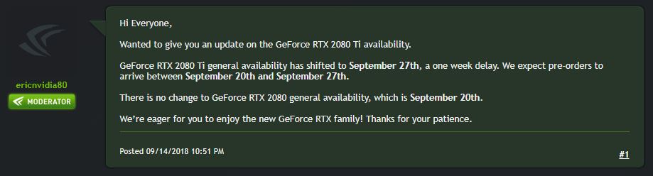 Media asset in full size related to 3dfxzone.it news item entitled as follows: Slitta leggermente la commercializzazione delle GeForce RTX 2080 Ti di NVIDIA | Image Name: news28719_GeForce-RTX-2080-Ti_1.jpg