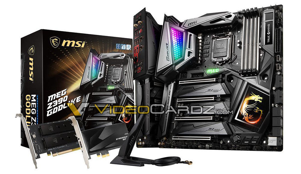 Media asset in full size related to 3dfxzone.it news item entitled as follows: Foto leaked delle motherboard MEG Z390 ACE e MEG Z390 GODLIKE di MSI | Image Name: news28781_MEG-Z390-GODLIKE_1.jpg