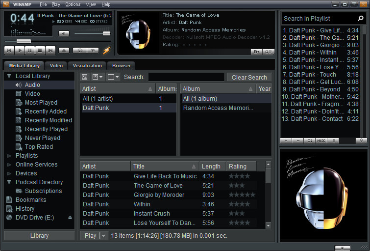 Immagine pubblicata in relazione al seguente contenuto: Audio e Video Multimedia Players: Winamp 5.8 build 3660 beta - Windows 10 Ready | Nome immagine: news28856_Winamp-Screenshot_1.jpg