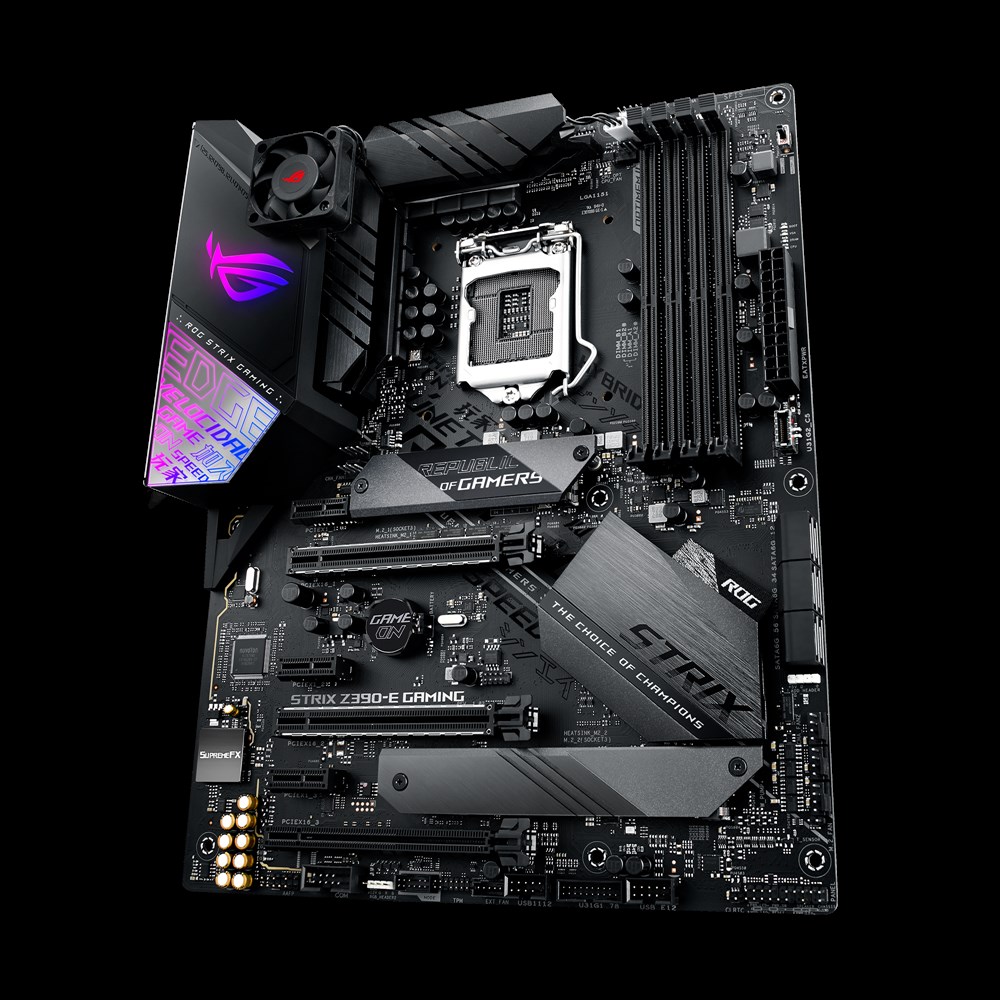 Media asset in full size related to 3dfxzone.it news item entitled as follows: ASUS dovrebbe confermare la leadership nel comparto delle motherboard nel 2019 | Image Name: news28888_ASUS-ROG-STRIX-Z390-E-GAMING_1.png