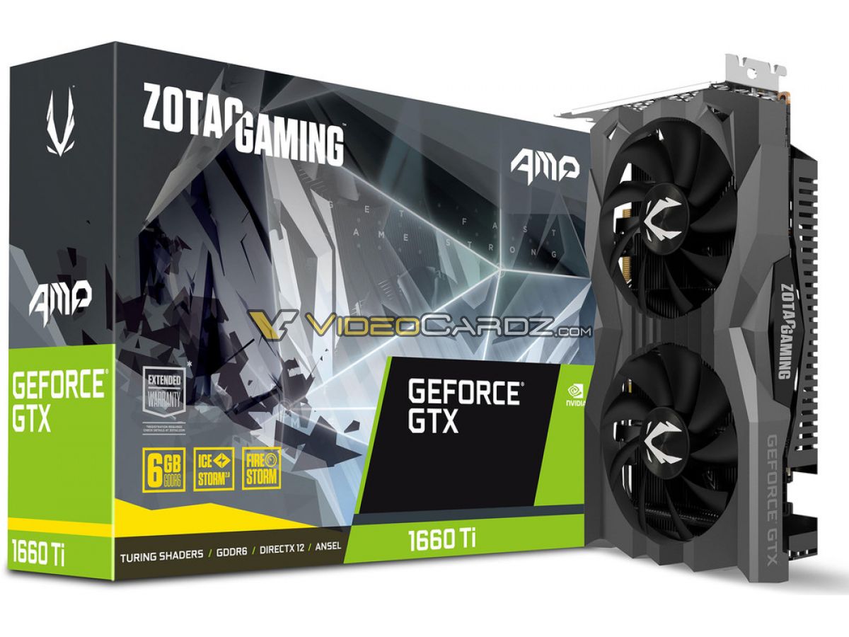 Media asset in full size related to 3dfxzone.it news item entitled as follows: Foto leaked delle video card Zotac GeForce GTX 1660 Ti AMP! e Twin Fan edition | Image Name: news29274_ZOTAC-GeForce-GTX-1660-Ti-AMP_2.jpg