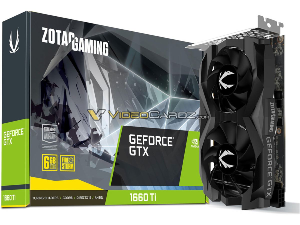 Media asset in full size related to 3dfxzone.it news item entitled as follows: Foto leaked delle video card Zotac GeForce GTX 1660 Ti AMP! e Twin Fan edition | Image Name: news29274_ZOTAC-GeForce-GTX-1660-Ti-Twin-Fan_1.jpg