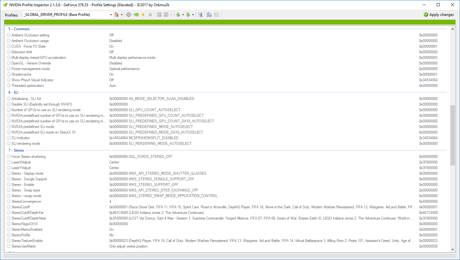 Immagine pubblicata in relazione al seguente contenuto: GeForce Overclocking & Tuning Utilities: NVIDIA Profile Inspector 2.3.0.1 | Nome immagine: news29360_nvidiaProfileInspector-Screenshot_1.png