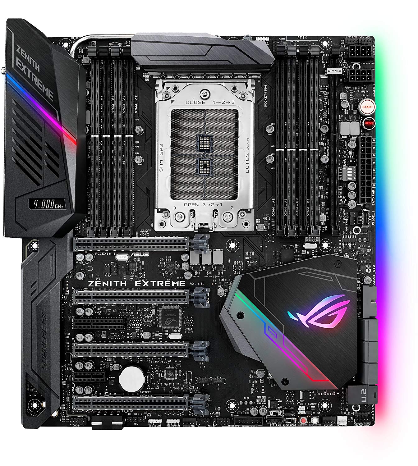 Immagine pubblicata in relazione al seguente contenuto: Gi svelata la lista delle motherboard ASUS per le CPU AMD Ryzen 3000 | Nome immagine: news29414_ASUS-ROG-ZENITH-EXTREME_1.jpg