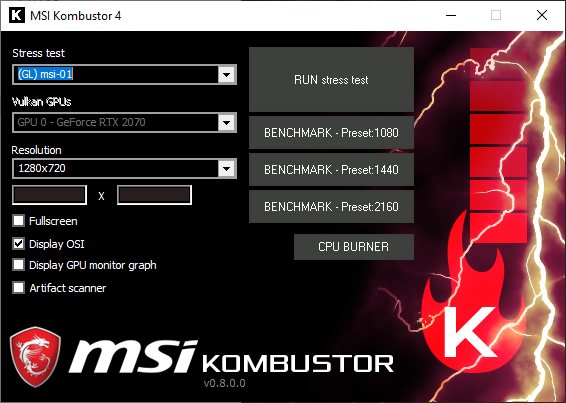 Immagine pubblicata in relazione al seguente contenuto: GPU & Video card - Stress Testing & Benchmark Tools: MSI Kombustor 4.0.1.0 | Nome immagine: news29752_MSI-Kombustor-Screenshot_1.jpg