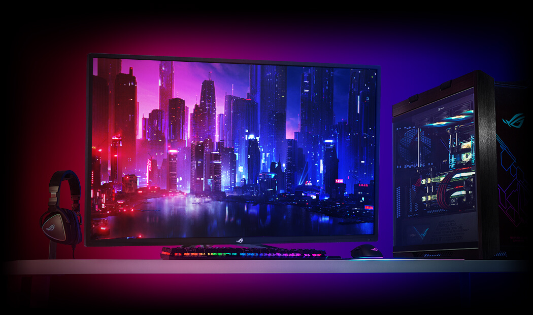 Media asset in full size related to 3dfxzone.it news item entitled as follows: ASUS lancia il gaming monitor ROG Strix XG438Q - 4K UHD & FreeSync 2 HDR Ready | Image Name: news29852_ASUS-ROG-Strix-XG438Q_2.jpg