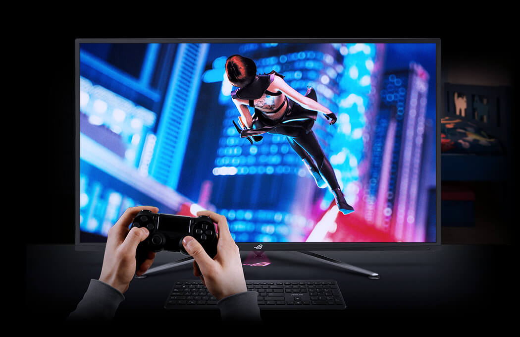 Immagine pubblicata in relazione al seguente contenuto: ASUS lancia il gaming monitor ROG Strix XG438Q - 4K UHD & FreeSync 2 HDR Ready | Nome immagine: news29852_ASUS-ROG-Strix-XG438Q_3.jpg