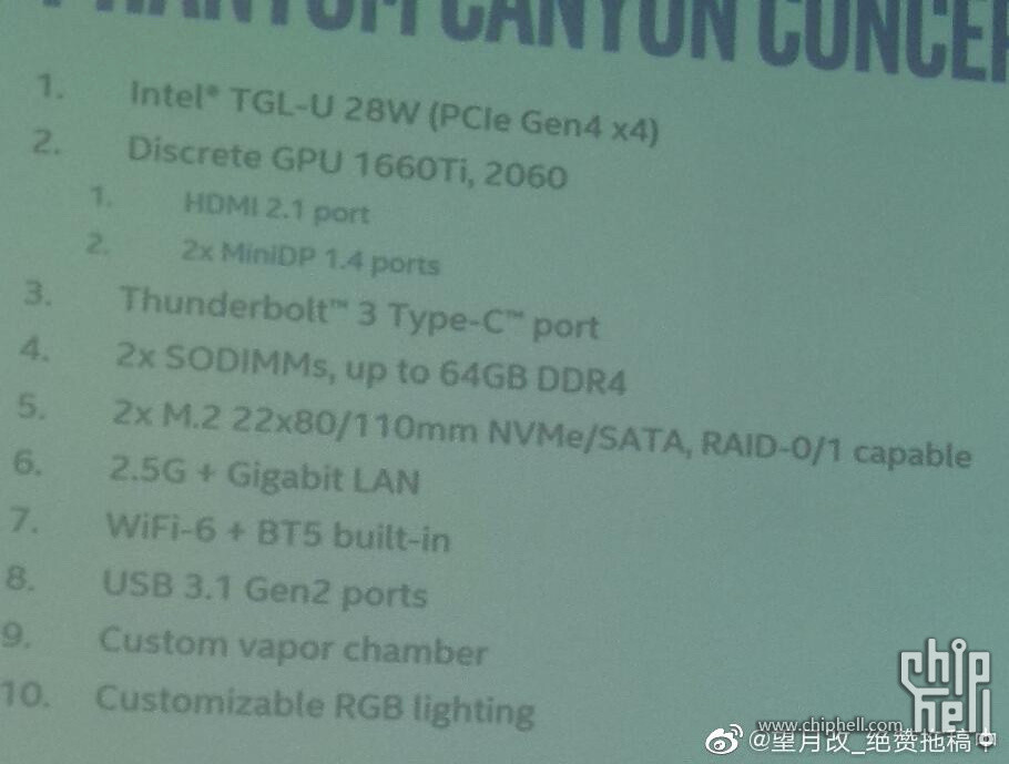 Immagine pubblicata in relazione al seguente contenuto: I processori Tiger Lake di Intel supporteranno il bus PCI Express 4.0 | Nome immagine: news29871_Intel-NUC_Slide-Leaked_2.jpg