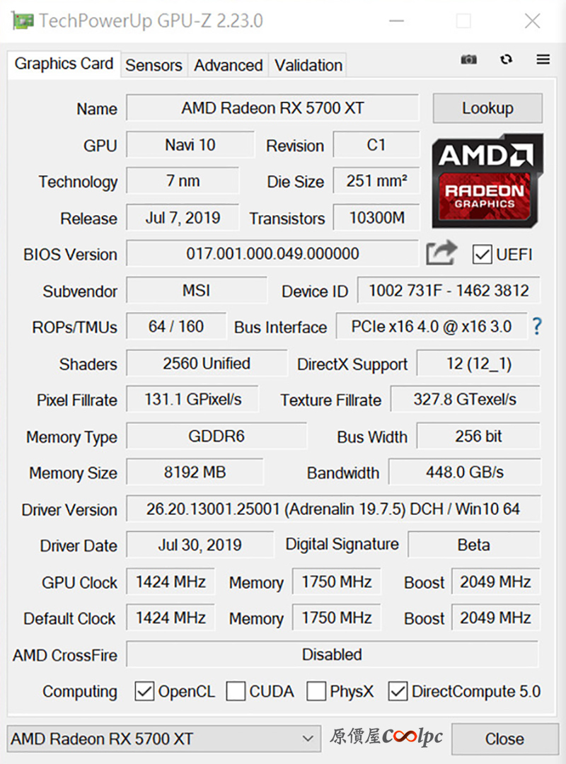 Risorsa grafica - foto, screenshot o immagine in genere - relativa ai contenuti pubblicati da amdzone.it | Nome immagine: news29874_MSI-Radeon-RX-5700-XT-EVOKE-OC-Edition_5.jpg