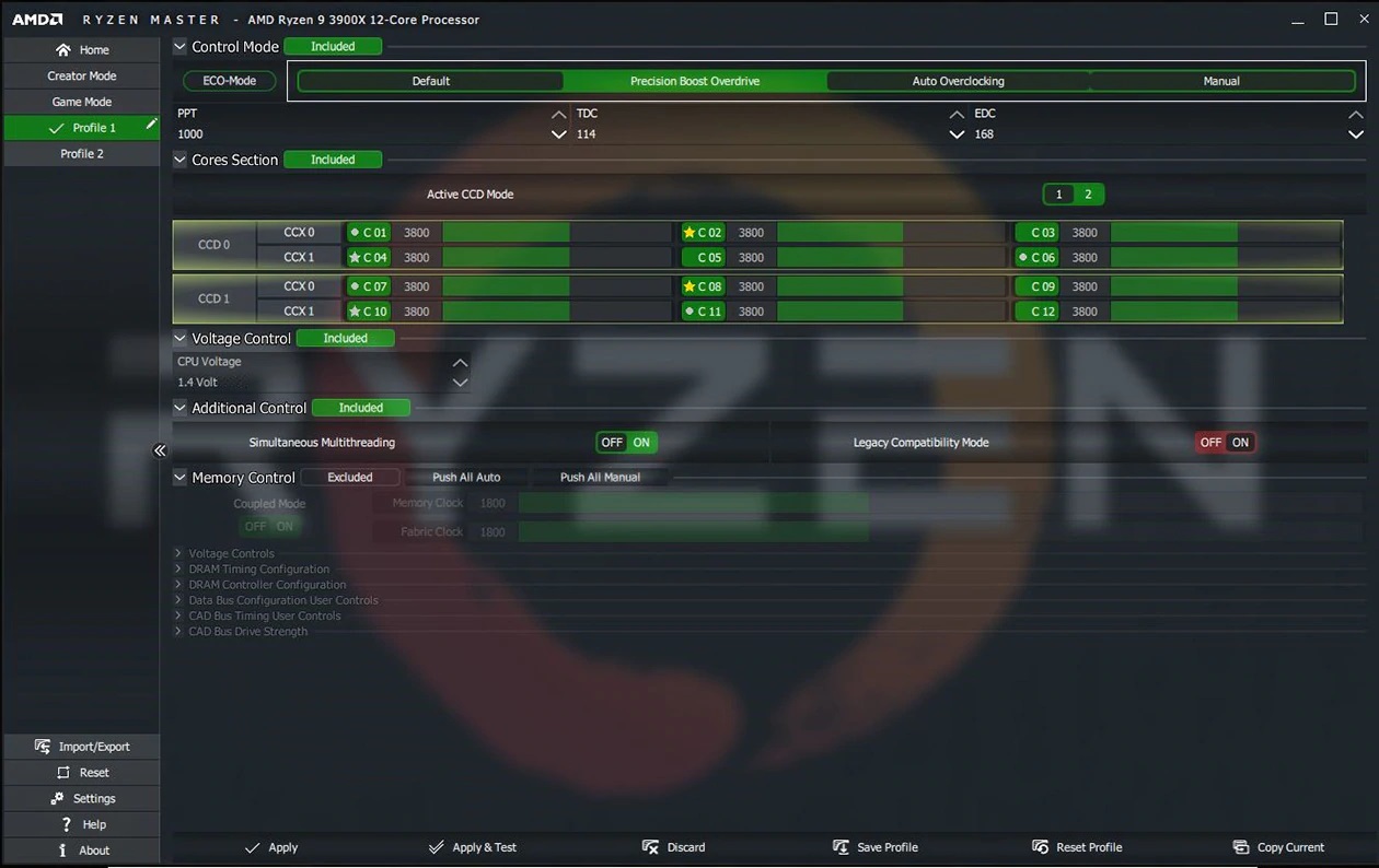 Media asset in full size related to 3dfxzone.it news item entitled as follows: Tuning & Overclocking & Monitoring Utilities: AMD Ryzen Master 2.0.1.1233 | Image Name: news29936_AMD-Ryzen-Master_1.jpg