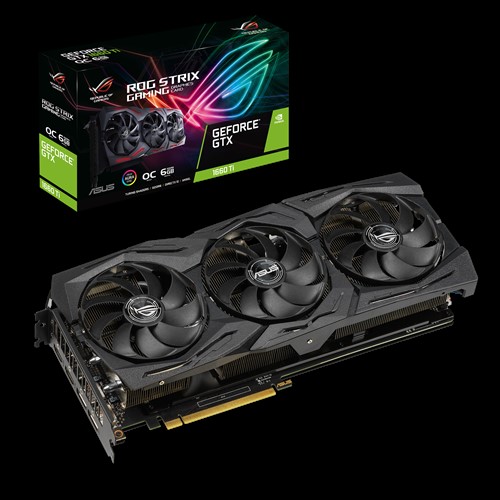 Media asset in full size related to 3dfxzone.it news item entitled as follows: ASUS prepara il lancio delle GeForce GTX 1660 SUPER DUAL EVO, Phoenix e TUF3 | Image Name: news30018_ROG-STRIX-GTX1660TI-O6G-GAMING_1.jpg