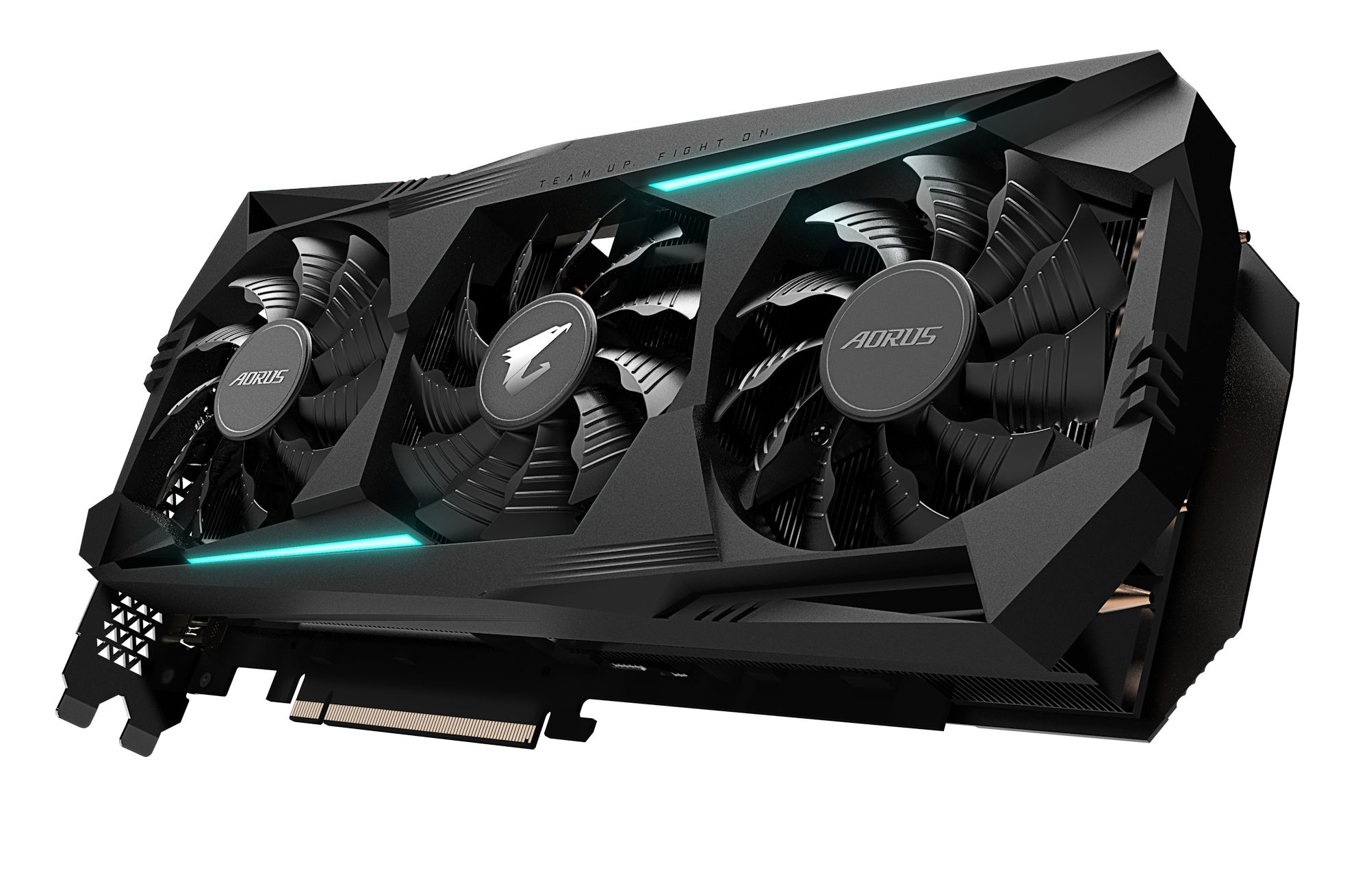 Immagine pubblicata in relazione al seguente contenuto: GIGABYTE mostra in anteprima la video card Radeon RX 5700 XT AORUS | Nome immagine: news30159_Radeon-RX-5700-XT-AORUS_1.jpg