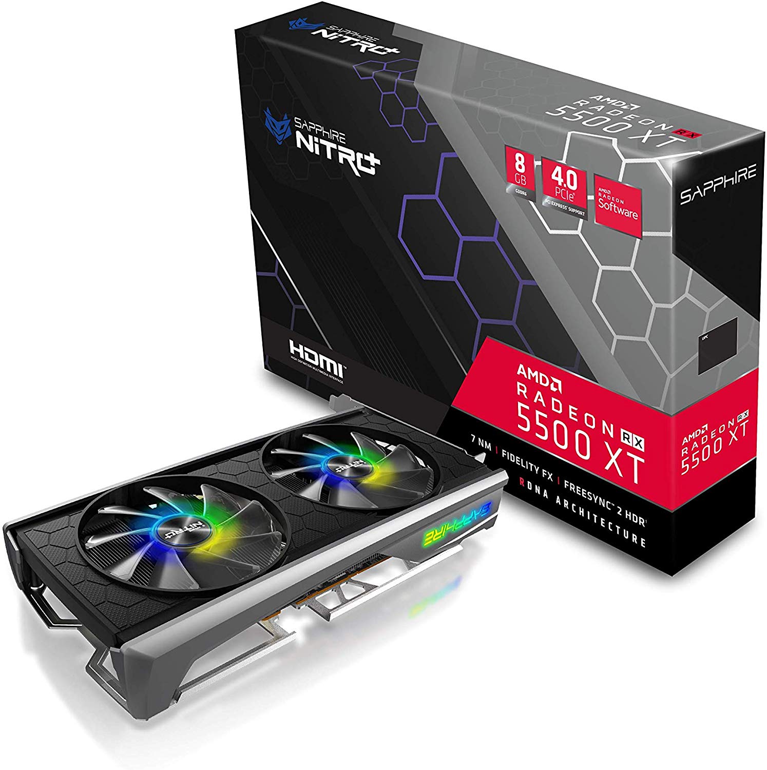 Media asset in full size related to 3dfxzone.it news item entitled as follows: Foto della video card Radeon RX 5500 XT NITRO+ Special Edition di Sapphire | Image Name: news30249_Sapphire-Radeon-RX-5500-XT-NITRO-Plus-Special-Edition_4.jpg