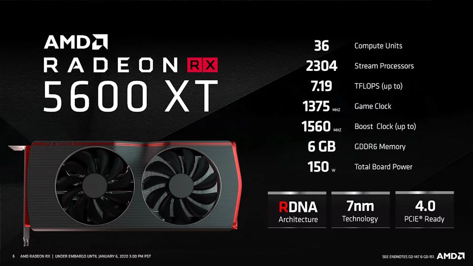 Immagine pubblicata in relazione al seguente contenuto: AMD incrementa le prestazioni della Radeon RX 5600 XT con un nuovo BIOS | Nome immagine: news30368_AMD-Radeon-RX-5600-XT-Boost-vs-NVIDIA-GeForce-RTX-2060_1.jpg