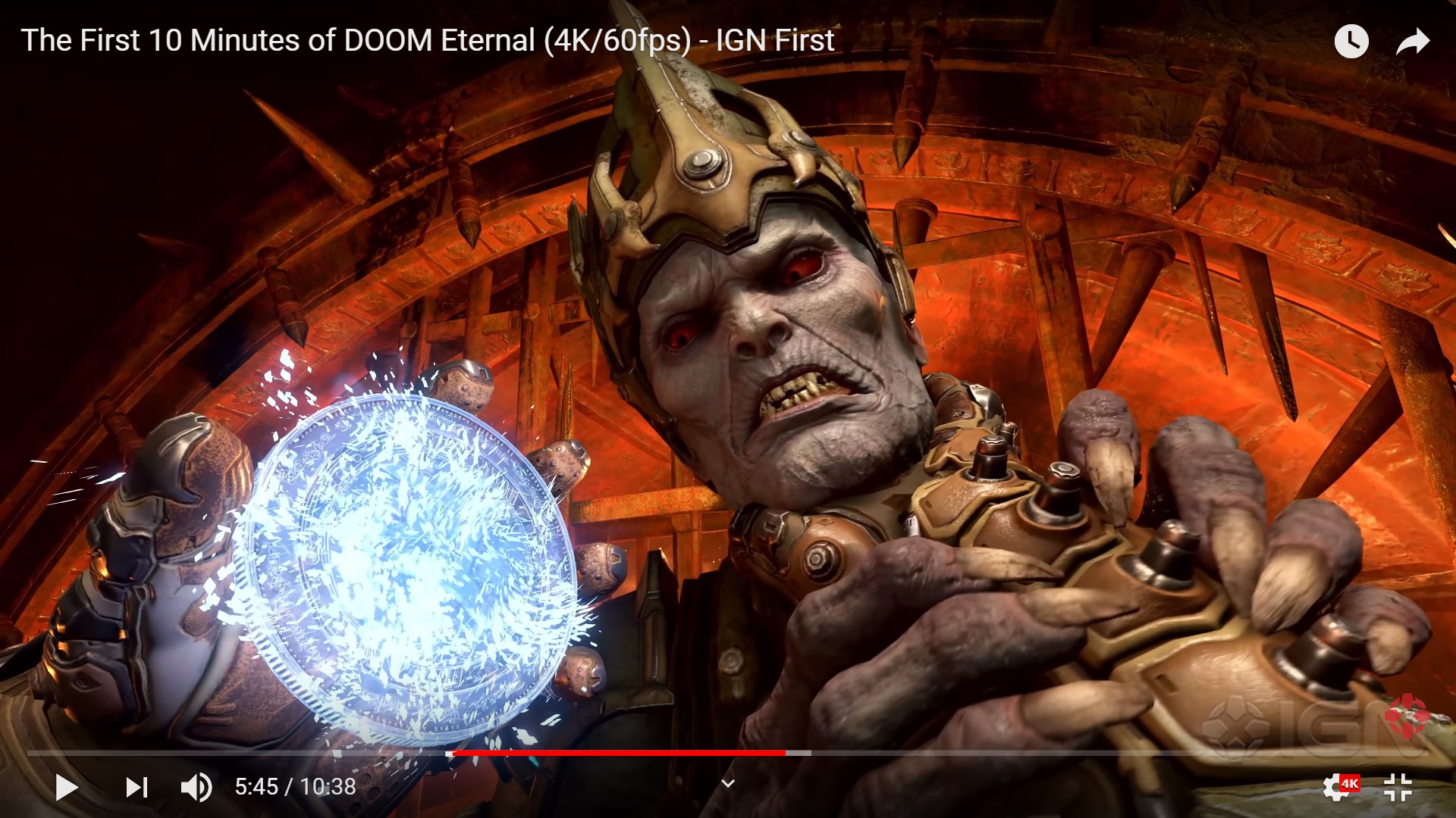 Media asset in full size related to 3dfxzone.it news item entitled as follows: Guarda i primi 10 minuti di DOOM Eternal in 4K con frame rate pari a 60fps | Image Name: news30434_Doom-Eternal-4K-60fps_2.jpg