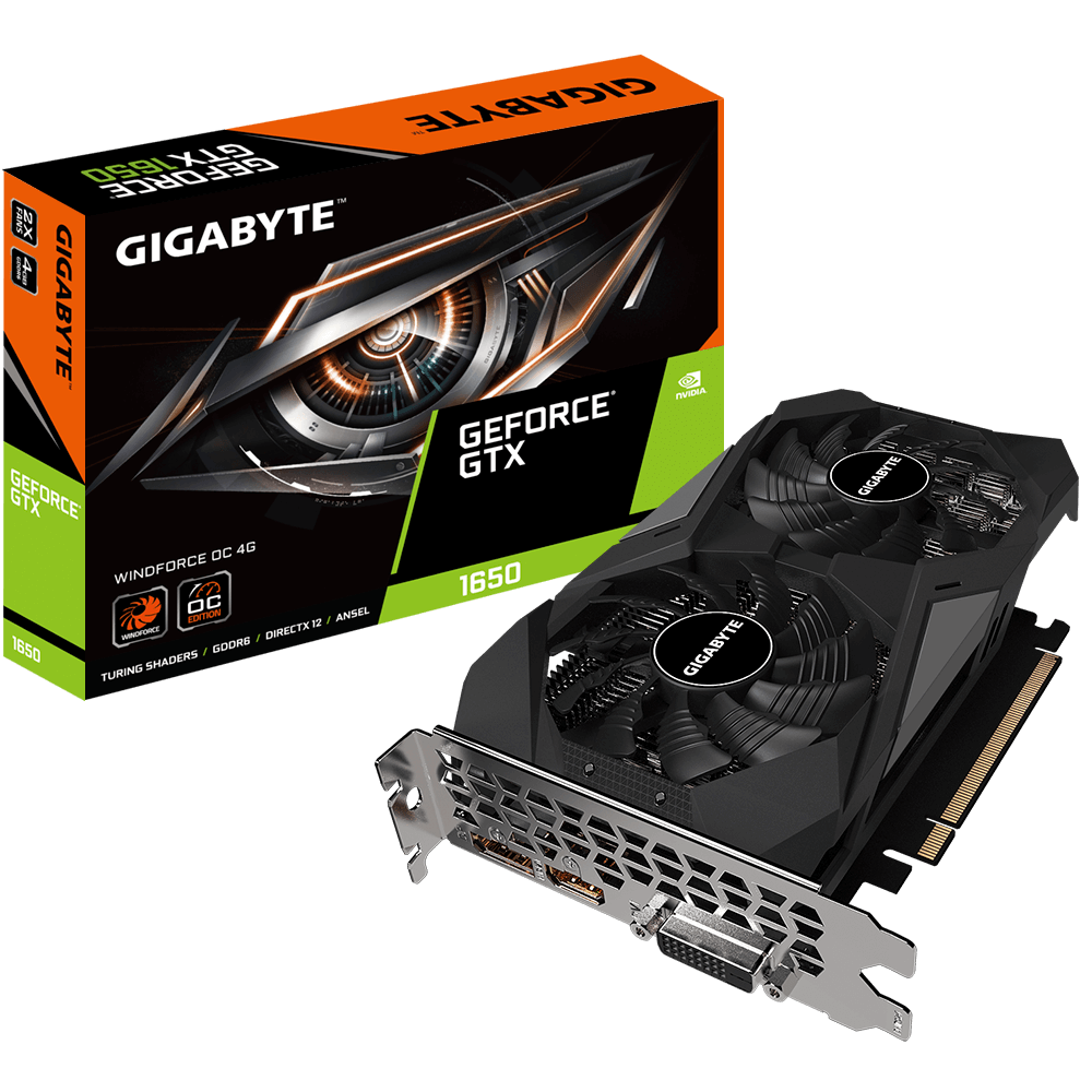 Immagine pubblicata in relazione al seguente contenuto: GIGABYTE lancia due GeForce GTX 1650 factory-overclocked con memoria GDDR6 | Nome immagine: news30601_GeForce-GTX-1650-GDDR6_3.png