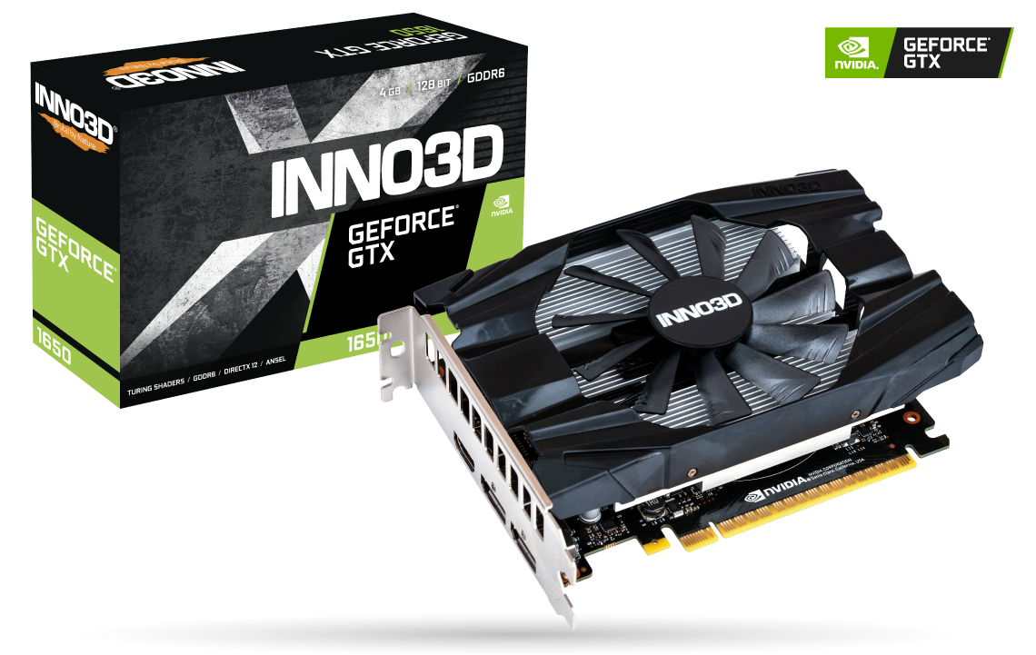 Media asset in full size related to 3dfxzone.it news item entitled as follows: INNO3D lancia le GeForce GTX 1650 GDDR6 TWIN X2 OC e GDDR6 COMPACT | Image Name: news30611_INNO3D-GeForce-GTX-1650-GDDR6-COMPACT_1.png