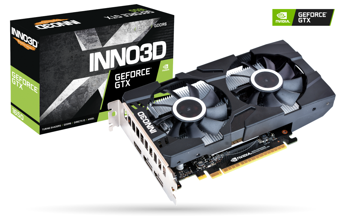 Immagine pubblicata in relazione al seguente contenuto: INNO3D lancia le GeForce GTX 1650 GDDR6 TWIN X2 OC e GDDR6 COMPACT | Nome immagine: news30611_INNO3D-GeForce-GTX-1650-GDDR6-TWIN-X2-OC_1.png