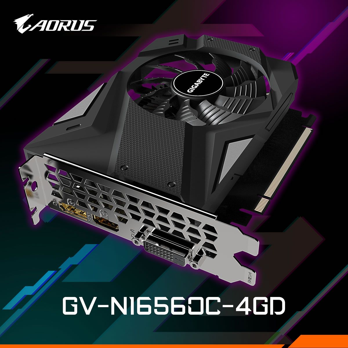 Media asset in full size related to 3dfxzone.it news item entitled as follows: GIGABYTE svela la AORUS GeForce GTX 1650 EAGLE con GDDR6 e non solo | Image Name: news30613_GIGABYTE-GeForce-GTX-1650-GV-N1656OC-4GD_1.jpg