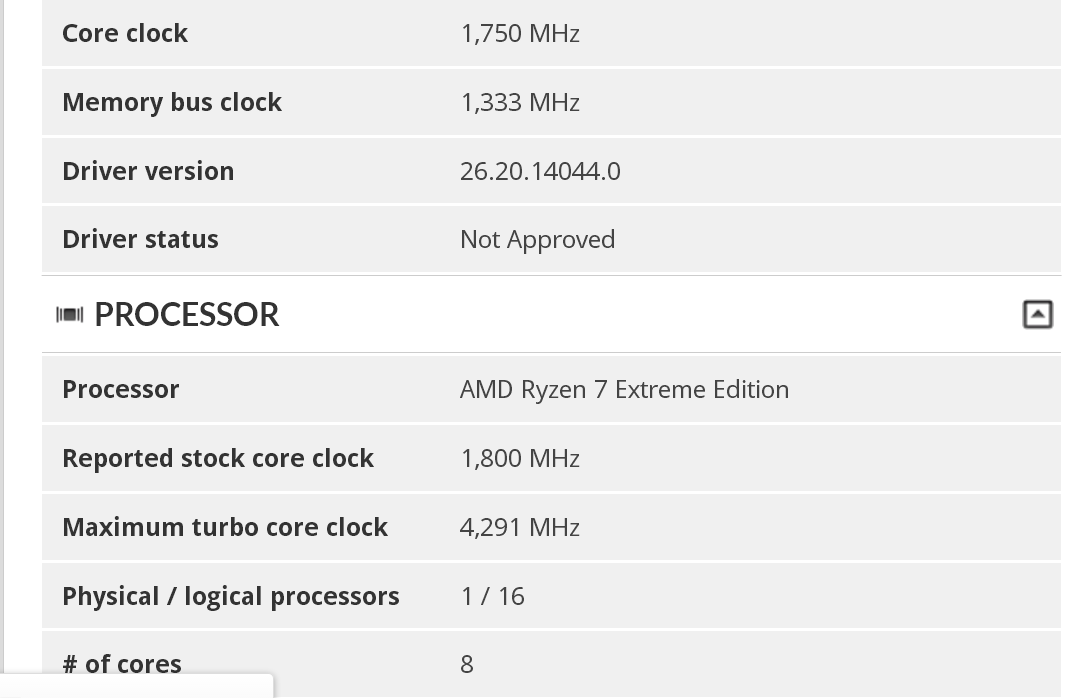 Immagine pubblicata in relazione al seguente contenuto: Un leak rivela alcune specifiche di una APU Ryzen 7 Extreme Edition per notebook | Nome immagine: news30742_AMD-Ryzen-7-Extreme-Edition_2.png