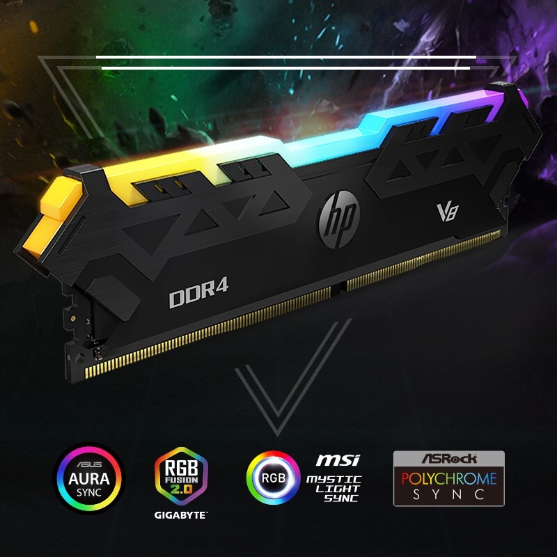 Immagine pubblicata in relazione al seguente contenuto: HP lancia i moduli DDR4 V8 RGB con velocit fino a 3600MHz e illuminazione RGB | Nome immagine: news30765_HP-V8-RGB-DDR4_1.jpg