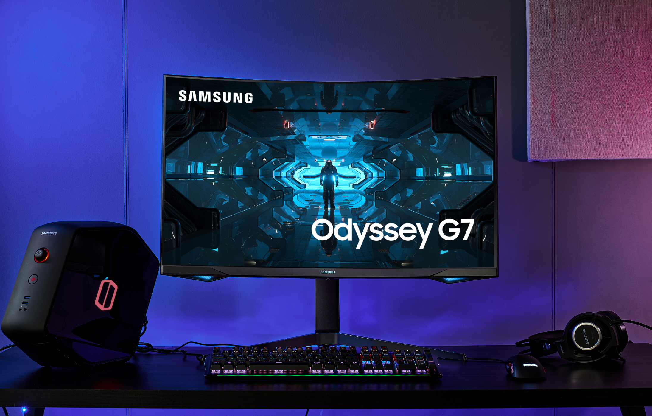Media asset in full size related to 3dfxzone.it news item entitled as follows: Samsung annuncia la commercializzazione dei gaming monitor Odyssey G7 | Image Name: news30801_Samsung-Odyssey-G7_1.jpg