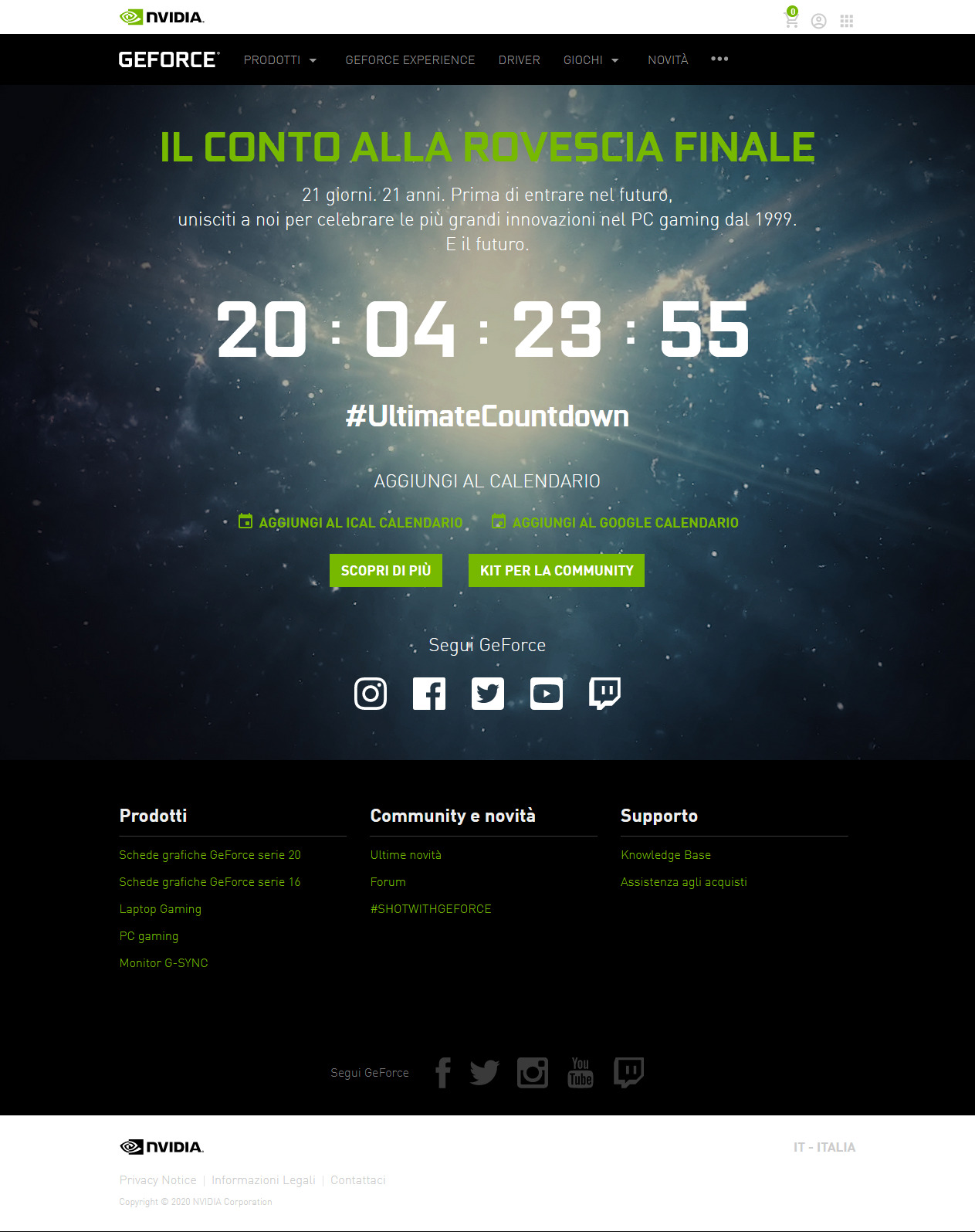 Immagine pubblicata in relazione al seguente contenuto: NVIDIA ufficializza la data di lancio delle prime GeForce RTX con GPU Ampere | Nome immagine: news31006_NVIDIA-UltimateCountdown_1.jpg