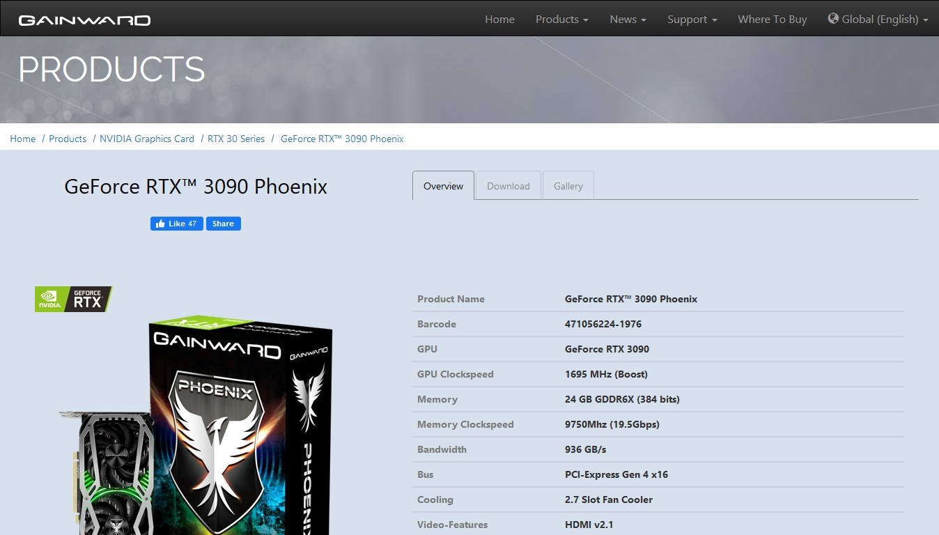 Media asset in full size related to 3dfxzone.it news item entitled as follows: Gainward annuncia per errore le GeForce RTX 3090 e GeForce RTX 3080 Phoenix | Image Name: news31073_Gainward-GeForce-RTX-30_1.jpg